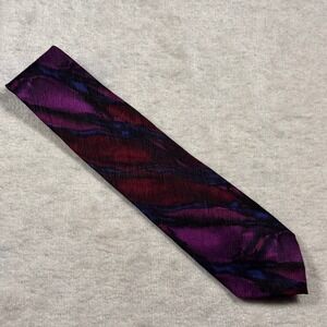 Nature Conservancy Ocean Abstract Silk Neck Tie Purple Burgundy Art